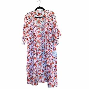 LuLaRoe SHIRLEY Kimono Size M Floral Poppies